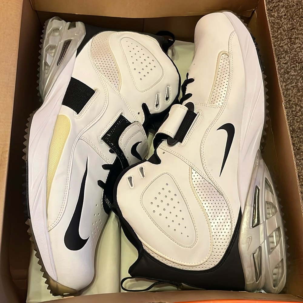 Nike air zoom boss turf football cleats white / black 310965 101 88472656978814